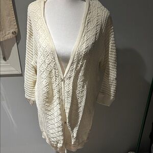 Torrid Cream Textured Knit Cardigan